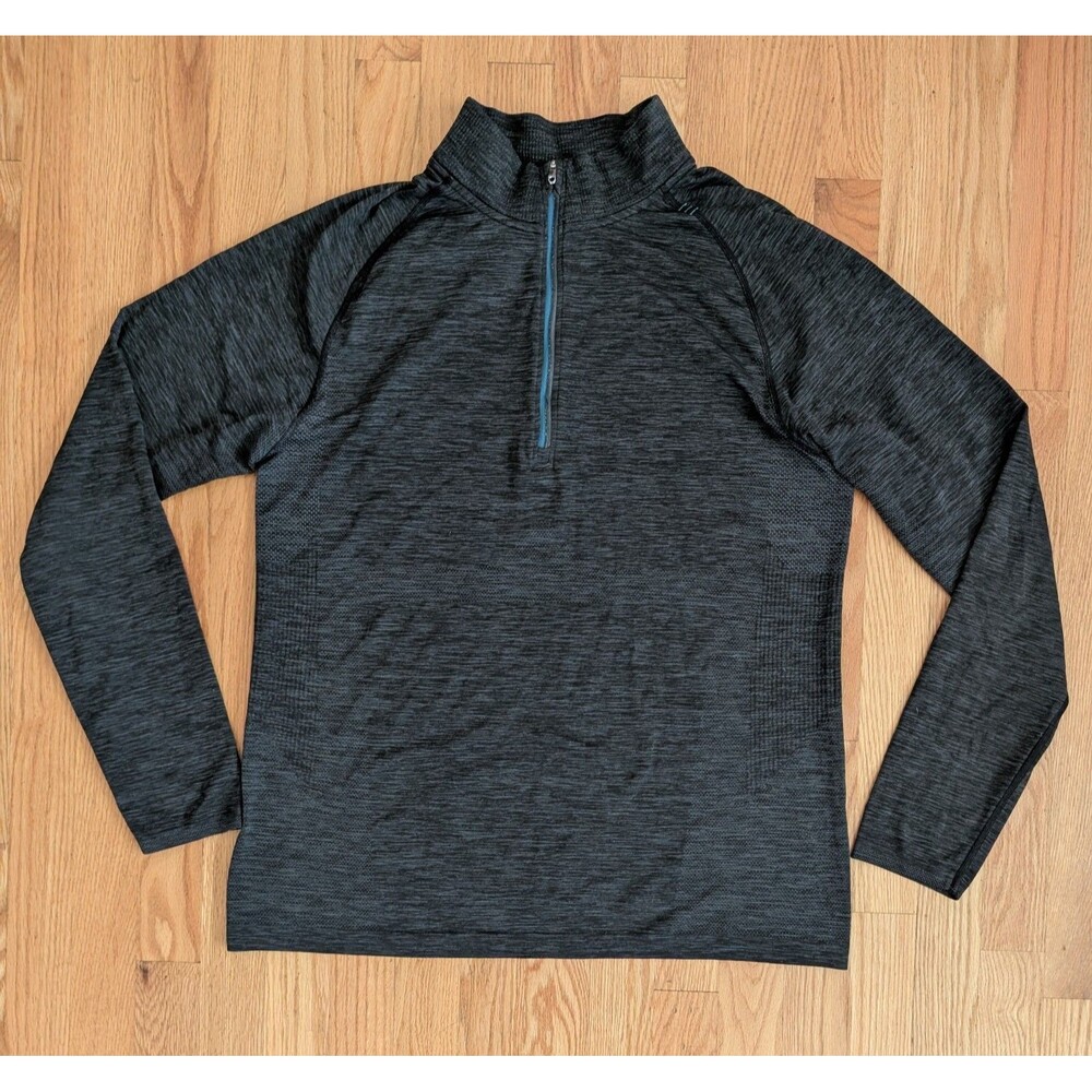 LULULEMON Metal Vent Tech 1/2 Zip Pullover Men Large Heather Dark Charcoal Gray
